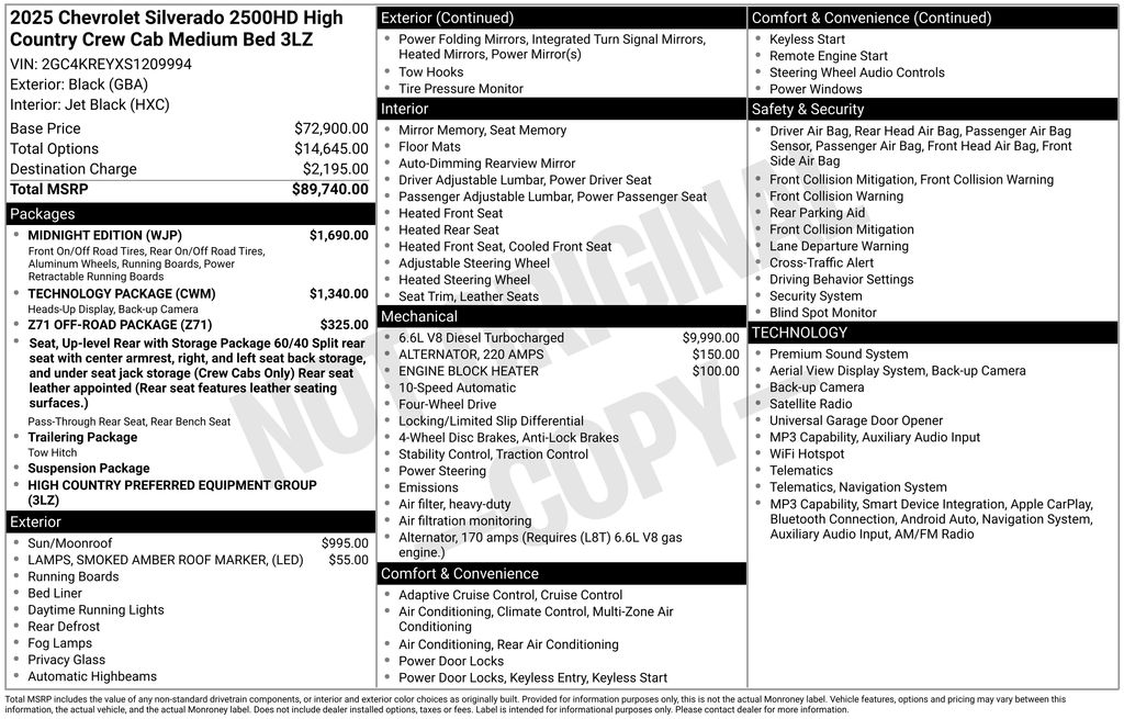 chevrolet silverado 2500hd 2025 2GC4KREYXS1209994 image chevrolet silverado 2500hd 2025 2GC4KREYXS1209994 image